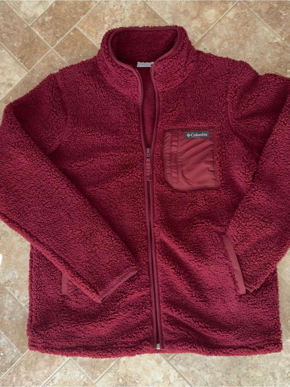 Columbia Women’s Burgundy Sherpa Full-Zip Jacket